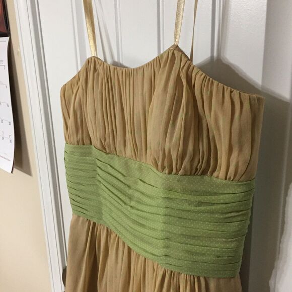 BCBG Tan and Green Dress - Picture 2 of 12